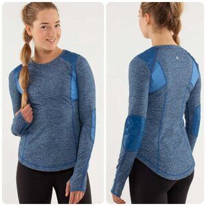 *Lululemon* RUN: Ice Queen Long Sleeve in "Slope Stripe Limitless Blue" - size 4